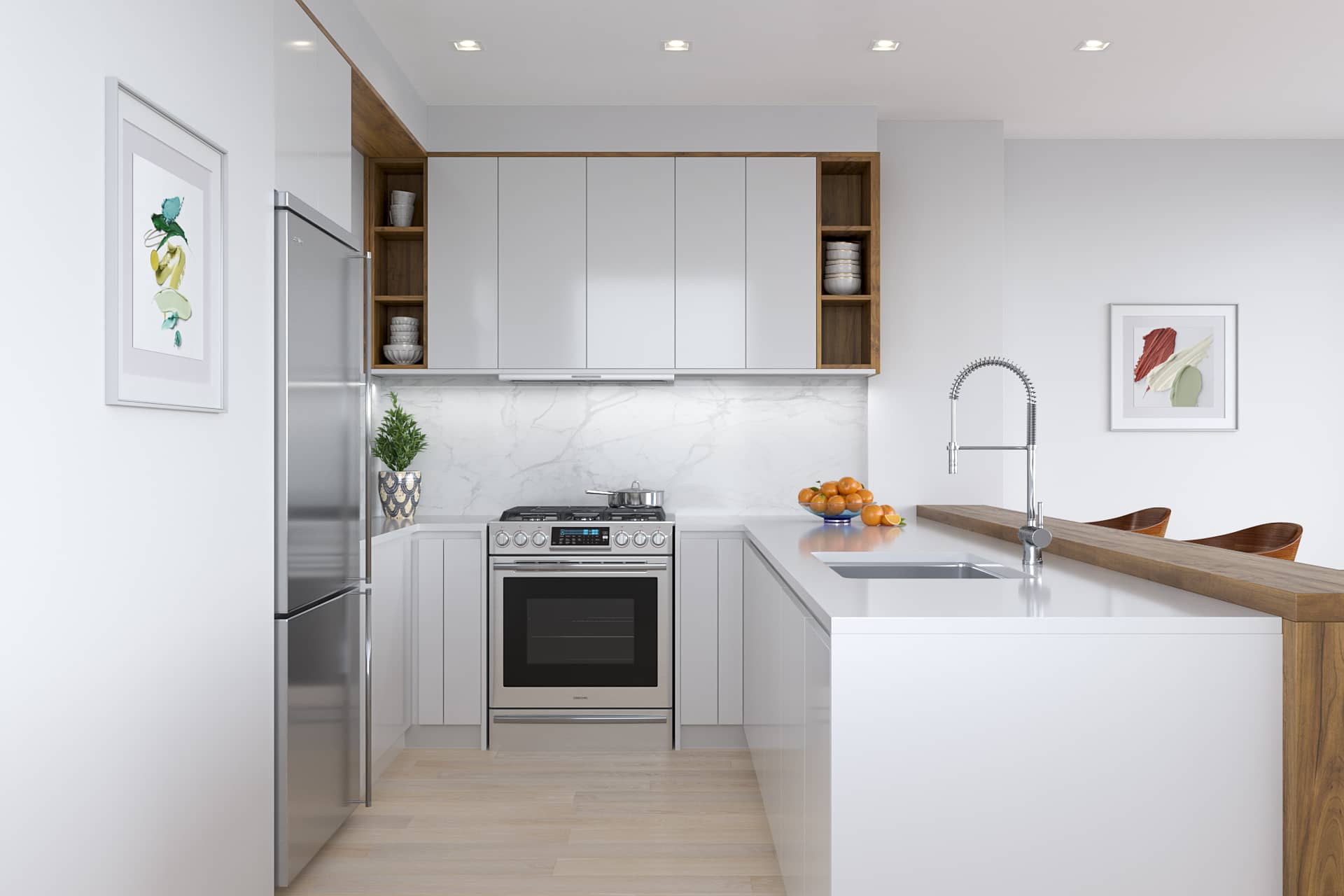 1 Halsey Brooklyn apartments for rent boutique apartment complex kitchen